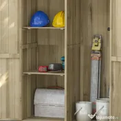 Outsunny Magazie de Gradina din Lemn pentru Depozitarea Uneltelor, Magazie de Gradina cu Usi Duble cu Magneti | AOSOM RO