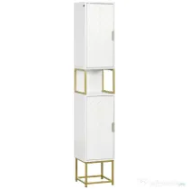 kleankin Dulap baie cu dulapuri si compartimente deschise, mobilier pentru baie de dimensiuni reduse din MDF | Aosom Romania