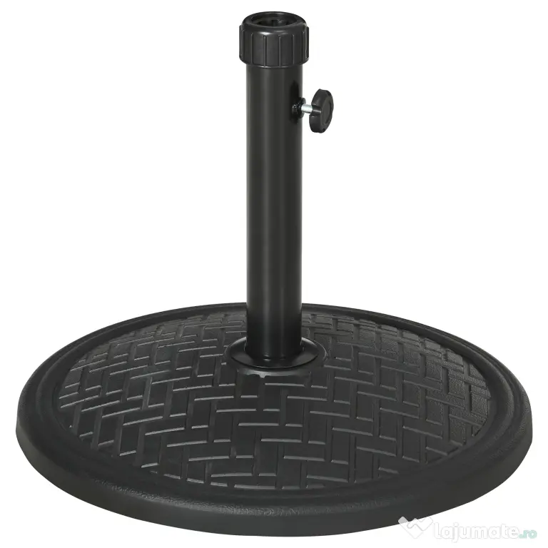 Outsunny Bază pentru Umbrelă cu Buton Reglabil, Ø46x34 cm, Negru | Aosom Romania