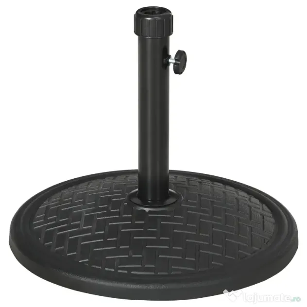 Outsunny Bază pentru Umbrelă cu Buton Reglabil, Ø46x34 cm, Negru | Aosom Romania