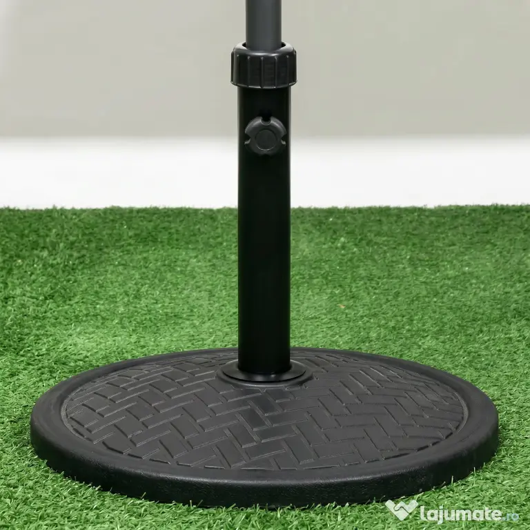 Outsunny Bază pentru Umbrelă cu Buton Reglabil, Ø46x34 cm, Negru | Aosom Romania