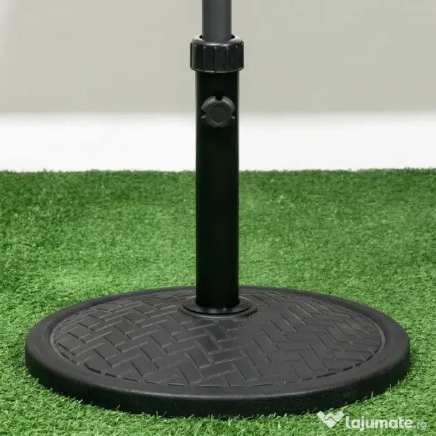 Outsunny Bază pentru Umbrelă cu Buton Reglabil, Ø46x34 cm, Negru | Aosom Romania