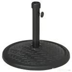 Outsunny Bază pentru umbrelă de 14kg pentru stâlpi cu diametru Ø32-38 mm, din metal și ciment, Ø46 cm, neagră