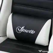 Vinsetto scaun gaming cu urechi de iepuraș, suport pentru picioare, perne, reclinabil și cu înălțime reglabilă, negru | Aosom Romania 