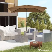 Outsunny Umbrela de Gradina Dreptunghiulara 195×295 cm – Alb | Aosom Romania