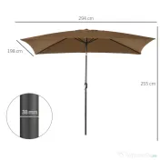 Outsunny Umbrela de Gradina Dreptunghiulara 195×295 cm – Alb | Aosom Romania