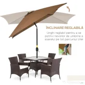 Outsunny Umbrela de Gradina Dreptunghiulara 195×295 cm – Alb | Aosom Romania