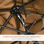 Outsunny Umbrela de Gradina Dreptunghiulara 195×295 cm – Alb | Aosom Romania