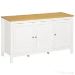 HOMCOM Dulap cu 2 Compartimente și 2 Rafturi Reglabile la 3 Înălțimi, 120x40x70 cm, Alb și Culoare Lemn