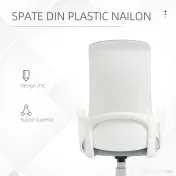 Vinsetto Scaun de Birou Ergonomic și Tapitat, Înălțime Reglabilă, Funcție de Înclinare, 62x56x110-119.5 cm, Gri | Aosom Romania 