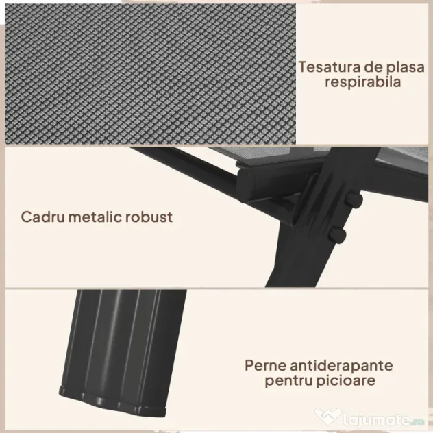 Outsunny Set 6 Piese Scaune de Gradina cu Cotiere, Scaune de Exterior Stivuibile din Metal si Tesatura Respirabila, Maro | Aosom Romania