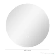 kleankin Oglindă de Baie Rotundă cu Lumină LED în 3 Culori și Întrerupătoare Touch, Ø70x3,5 cm, Transparet | Aosom Romania 