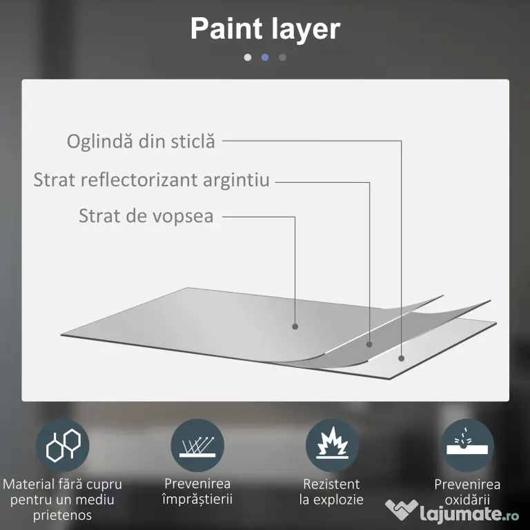 kleankin Oglindă de Baie Rotundă cu Lumină LED în 3 Culori și Întrerupătoare Touch, Ø70x3,5 cm, Transparet | Aosom Romania