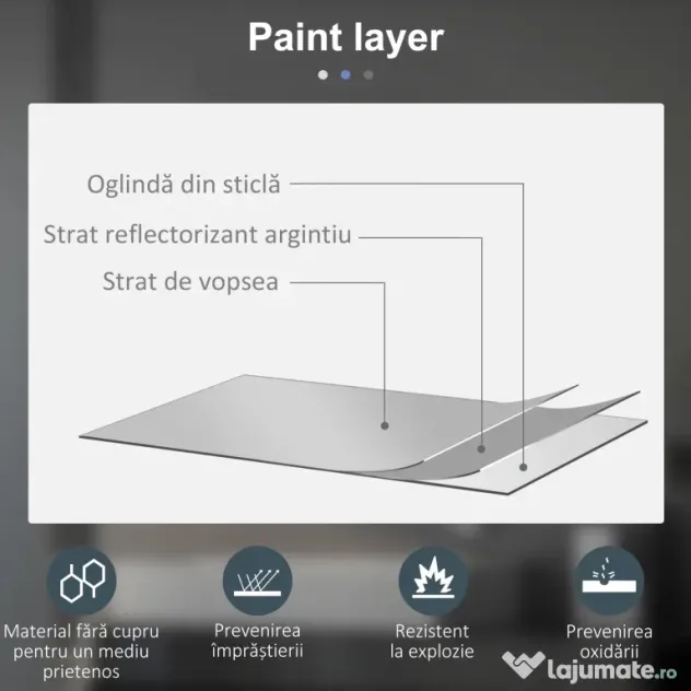 kleankin Oglindă de Baie Rotundă cu Lumină LED în 3 Culori și Întrerupătoare Touch, Ø70x3,5 cm, Transparet | Aosom Romania