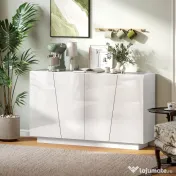 Dulap multifunctional HOMCOM cu 5 niveluri din PA alb cu polita reglabila pe 3 niveluri si baza inaltata, 150x40x88 cm | Aosom Romania 