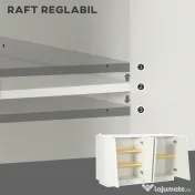 Dulap multifunctional HOMCOM cu 5 niveluri din PA alb cu polita reglabila pe 3 niveluri si baza inaltata, 150x40x88 cm | Aosom Romania 