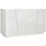 HOMCOM Dulap Multifuncțional de Bucătărie și Cămară cu 5 Niveluri, Bufet Mare din Lemn cu Poliță Reglabilă, 150x40x88 cm, Alb