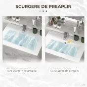 Set de Mobilier de Baie din 3 Piese, Montare pe Perete, cu Dulap cu Oglinda, Dulap de Depozitare Inalt, Gri Kleankin | Aosom Romania 