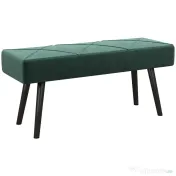 HOMCOM Bancă pentru Capătul Patului, Bancă cu Picioare din Oțel și Țesătură cu Efect de Catifea, 100x36x45 cm, Verde | Aosom Romania 