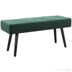 HOMCOM Bancă Tapițată pentru Dormitor, din Catifea și Oțel, 100x36x45 cm, Verde și Negru