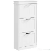 HOMCOM Dulap Spațios pentru Pantofi cu 3 Sertare Rabatabile pentru 15 Perechi de Pantofi, 54x24x117,5 cm, Alb | Aosom Romania