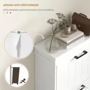 HOMCOM Dulap Spațios pentru Pantofi cu 3 Sertare Rabatabile pentru 15 Perechi de Pantofi, 54x24x117,5 cm, Alb | Aosom Romania