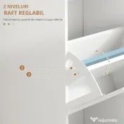 HOMCOM Dulap Spațios pentru Pantofi cu 3 Sertare Rabatabile pentru 15 Perechi de Pantofi, 54x24x117,5 cm, Alb | Aosom Romania