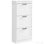 HOMCOM Dulap Spațios pentru Pantofi cu 3 Sertare Rabatabile pentru 15 Perechi de Pantofi, 54x24x117,5 cm, Alb