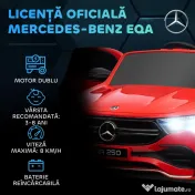 HOMCOM Mașină Electrică cu Licență Mercedes, Auto pentru Copii cu Telecomandă, Faruri și Claxon, 111.5x69x52.5 cm, Roșie 