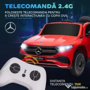HOMCOM Mașină Electrică cu Licență Mercedes, Auto pentru Copii cu Telecomandă, Faruri și Claxon, 111.5x69x52.5 cm, Roșie 