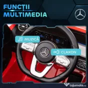 HOMCOM Mașină Electrică cu Licență Mercedes, Auto pentru Copii cu Telecomandă, Faruri și Claxon, 111.5x69x52.5 cm, Roșie 