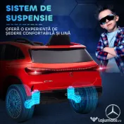 HOMCOM Mașină Electrică cu Licență Mercedes, Auto pentru Copii cu Telecomandă, Faruri și Claxon, 111.5x69x52.5 cm, Roșie 
