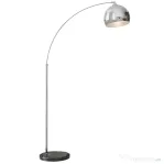 HOMCOM Lampă de podea vintage cu arc, tijă reglabilă, întrerupător cu pedală, soclu E27, argintie