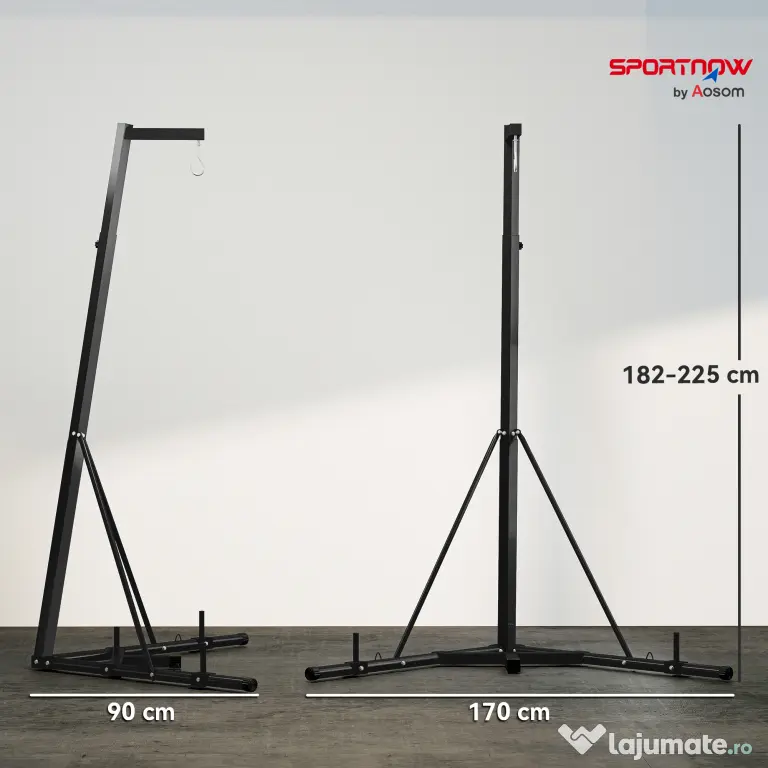 SPORTNOW Box Autoportant Reglabil 60kg Triunghi Negru | Aosom Romania