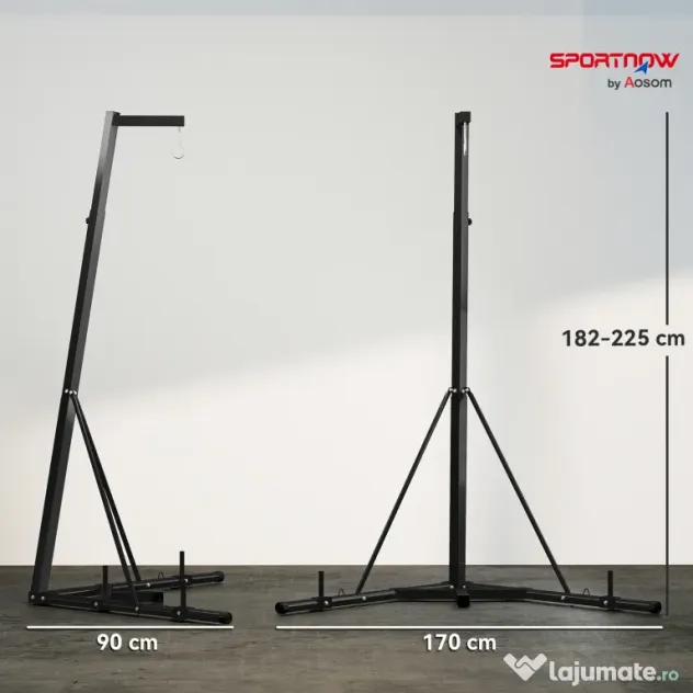 SPORTNOW Box Autoportant Reglabil 60kg Triunghi Negru | Aosom Romania