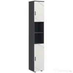 Kleankin Dulap Baie inalt 183 cm – Cu 2 Usi & Rafturi Deschise