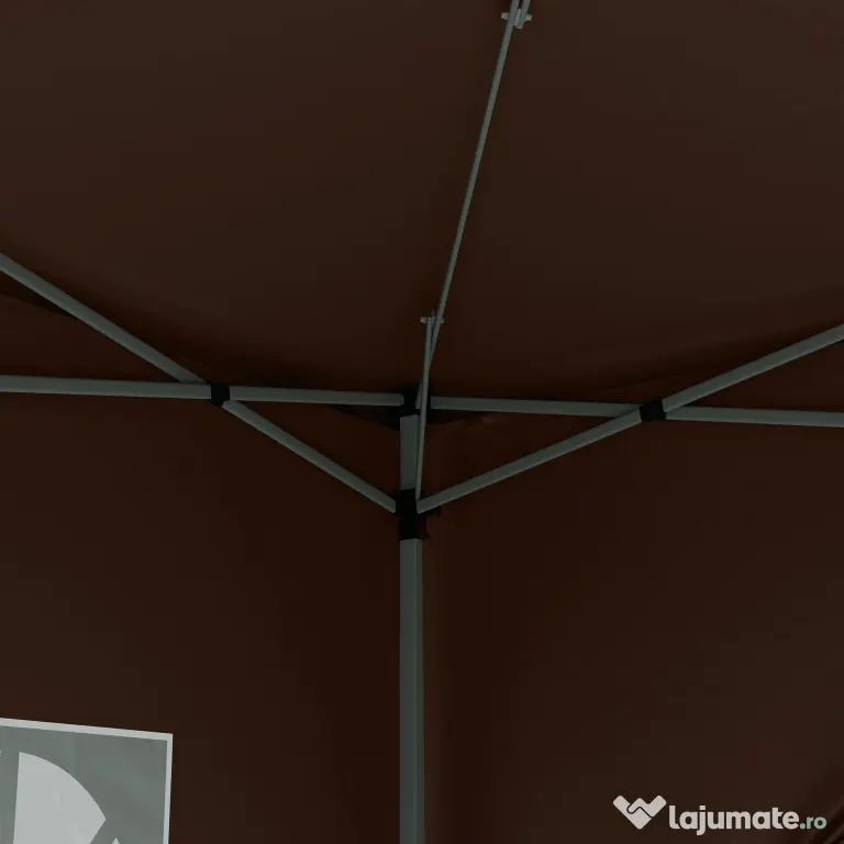 Outsunny Pavilion Pliabil cu 2 Uși, 2 Ferestre, 4 Panouri Laterale și Geantă de Transport, 2.95x2.95x2.58 m, Cafeniu | Aosom Romania