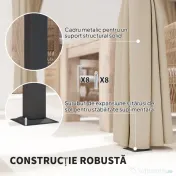 Outsunny Pergola 3 x 3(m) cu acoperis copertina retractabila si perdele, Foisor de exterior cu cadru metalic pentru gradina, Adapost de soare 