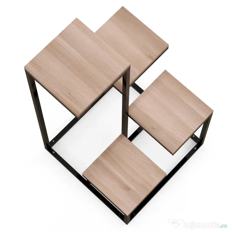 Outsunny Stand de Flori pe 4 Niveluri, Raft de Colt pentru Plante, Suport de Expunere pentru Ghivece, pentru Camera de Zi, Terasa, Balcon, Maro
