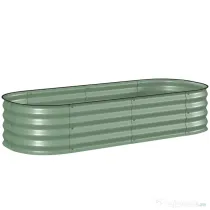 Outsunny Pat modular pentru grădină înălțată 150x62x30cm din oțel galvanizat cu bază deschisă, verde