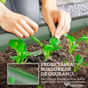 Outsunny Paturi Inaltate Galvanizate pentru Gradina, Cutie Inaltata din Metal cu Margine de Siguranta, pentru Cultivarea Florilor, Ierburilor, Verde 