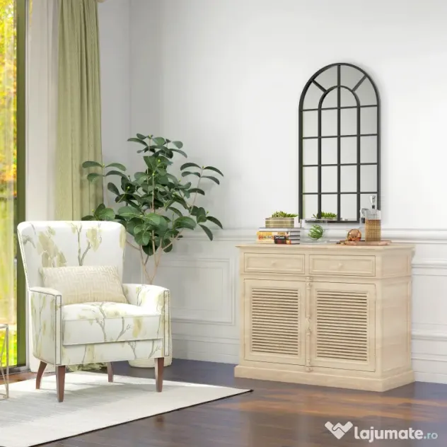 Homcom Oglinda Arcuita cu Cadrul Metalic – Design Modern