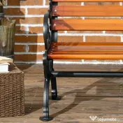 Outsunny Bancă de Exterior cu Cadru din Aluminiu, Scaun cu Două Locuri cu Cotieră Curbată, Șezut și Spătar din Lemn, 120x64x79 cm, Tec | Aosom Romania 