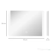 kleankin Oglindă Iluminată LED pentru Baie, Oglindă de Machiaj Reglabilă, 70x50 cm, Eleganță și Funcționalitate | Aosom Romania