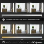 kleankin Oglindă Iluminată LED pentru Baie, Oglindă de Machiaj Reglabilă, 70x50 cm, Eleganță și Funcționalitate | Aosom Romania