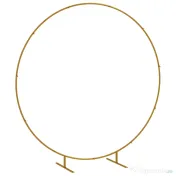 Outsunny Arc de Grădină din Oțel Auriu – Arc Decorativ Rotund pentru Baloane, Plante Cățărătoare, Flori – Pentru Nunți, Aniversări, Ceremonii – 2,24 m | Aosom Romania 