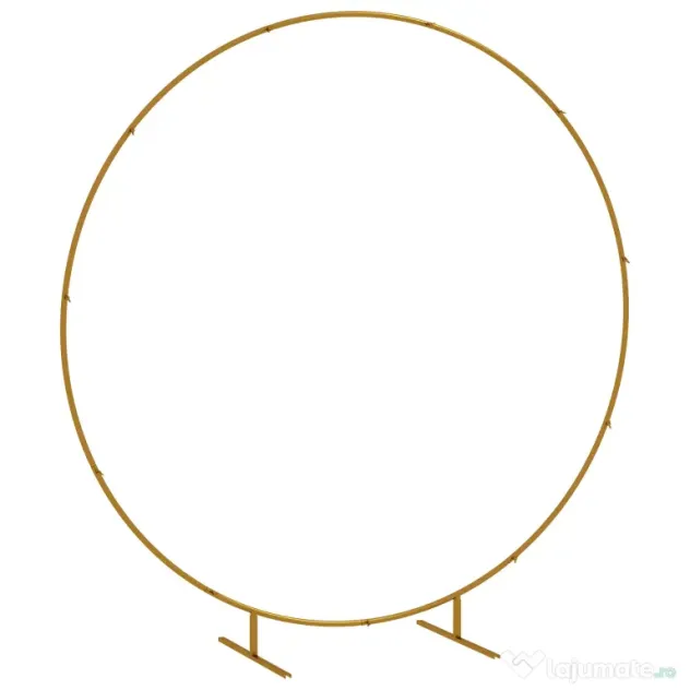 Outsunny Arc de Grădină din Oțel Auriu – Arc Decorativ Rotund pentru Baloane, Plante Cățărătoare, Flori – Pentru Nunți, Aniversări, Ceremonii – 2,24 m | Aosom Romania