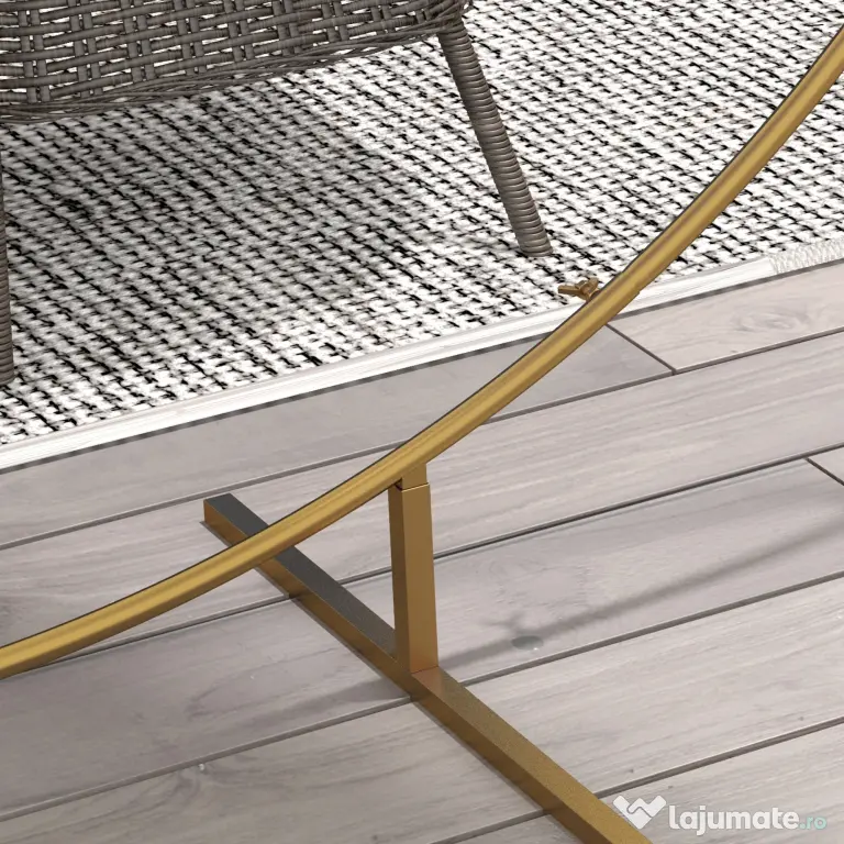 Outsunny Arc de Grădină din Oțel Auriu – Arc Decorativ Rotund pentru Baloane, Plante Cățărătoare, Flori – Pentru Nunți, Aniversări, Ceremonii – 2,24 m | Aosom Romania
