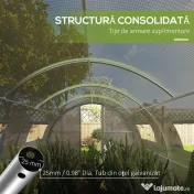 Outsunny Seră Tip Tunel cu 2 Uși, Fermoare și 8 Ferestre, 600x300x200 cm, Alb | Aosom Romania