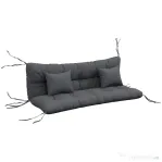 Outsunny Set de 4 Perne pentru Sezut si Spatar de Exterior, Inclusiv 2 Perne Decorative, Hidrofobe, pentru Canapea sau Leagan, Gri | Aosom Romania